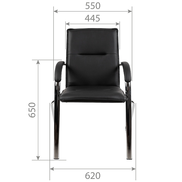 Комплект офисных кресел, 2 шт, CHAIRMAN CH851, экокожа, черный – фото 5